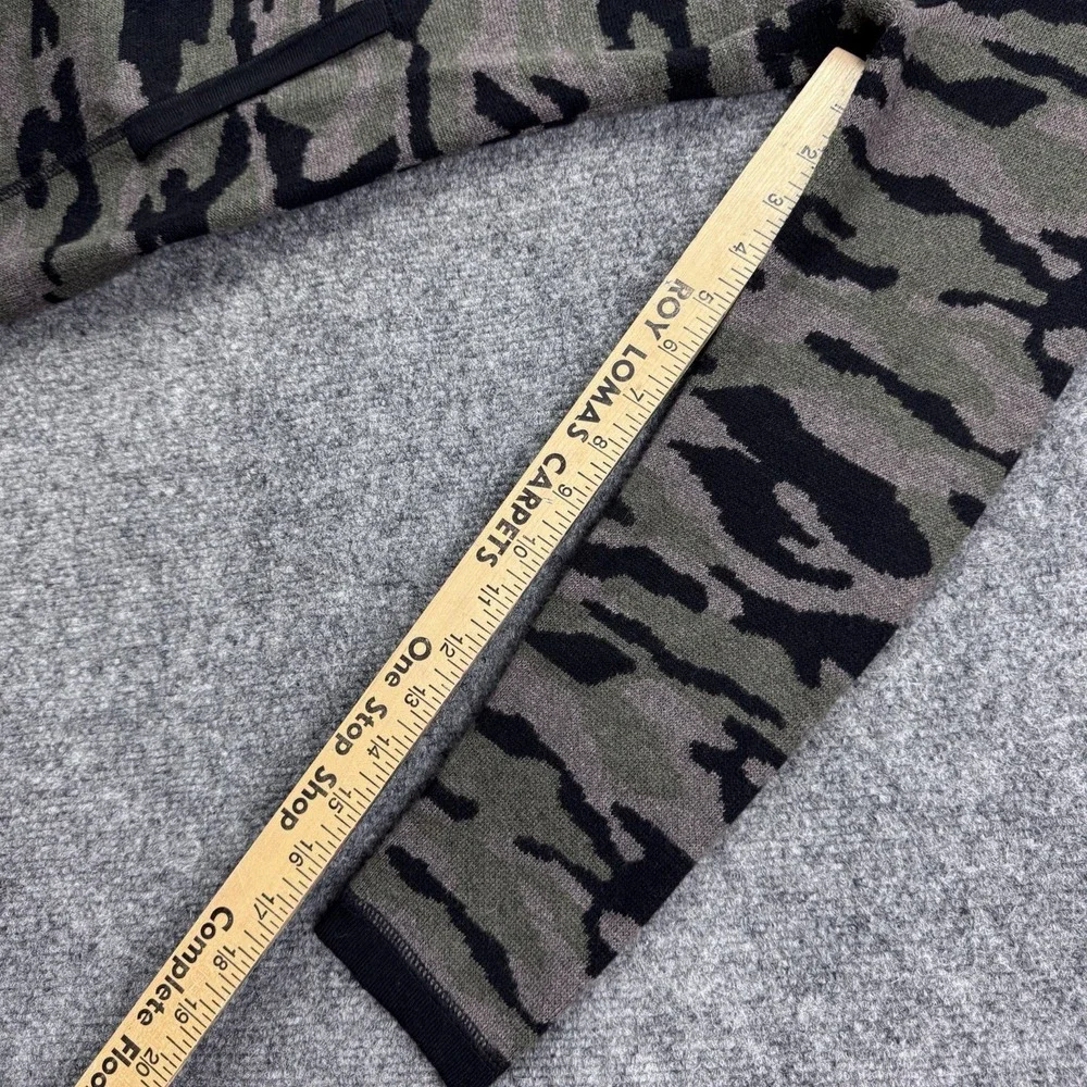 Cynthia Rowley Active Camo Zip Up Jacket Longline Knit Cardigan Green Size M - Picture 5 of 6